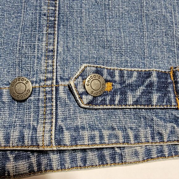 Chico's Denim Jean Jacket - Size 1 - Picture 3 of 6